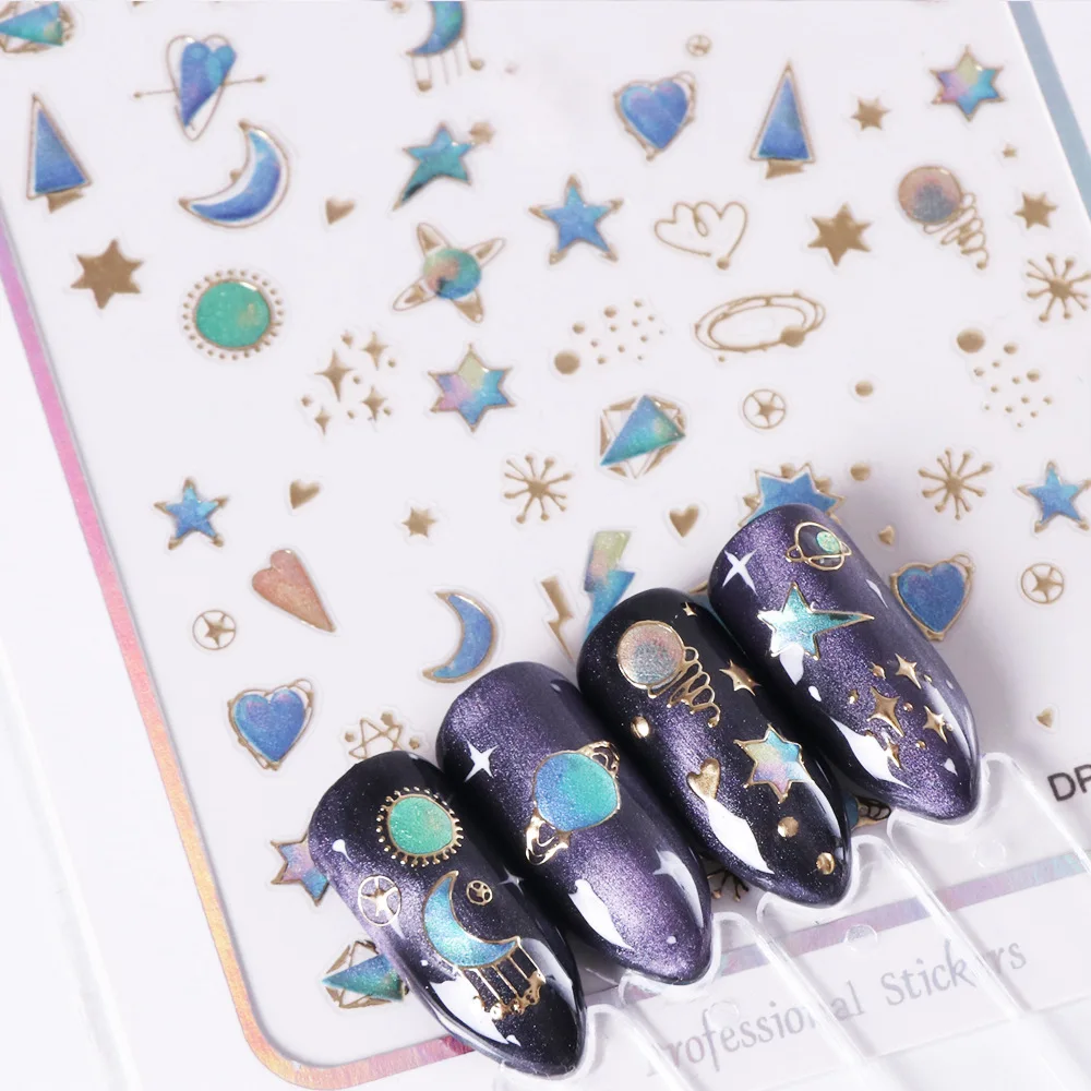 

1 Sheet Beautiful 3D Colorful Diamond Pattern Nail Art Stickers Decoration Manicure Japanese-Style Nail Stickers