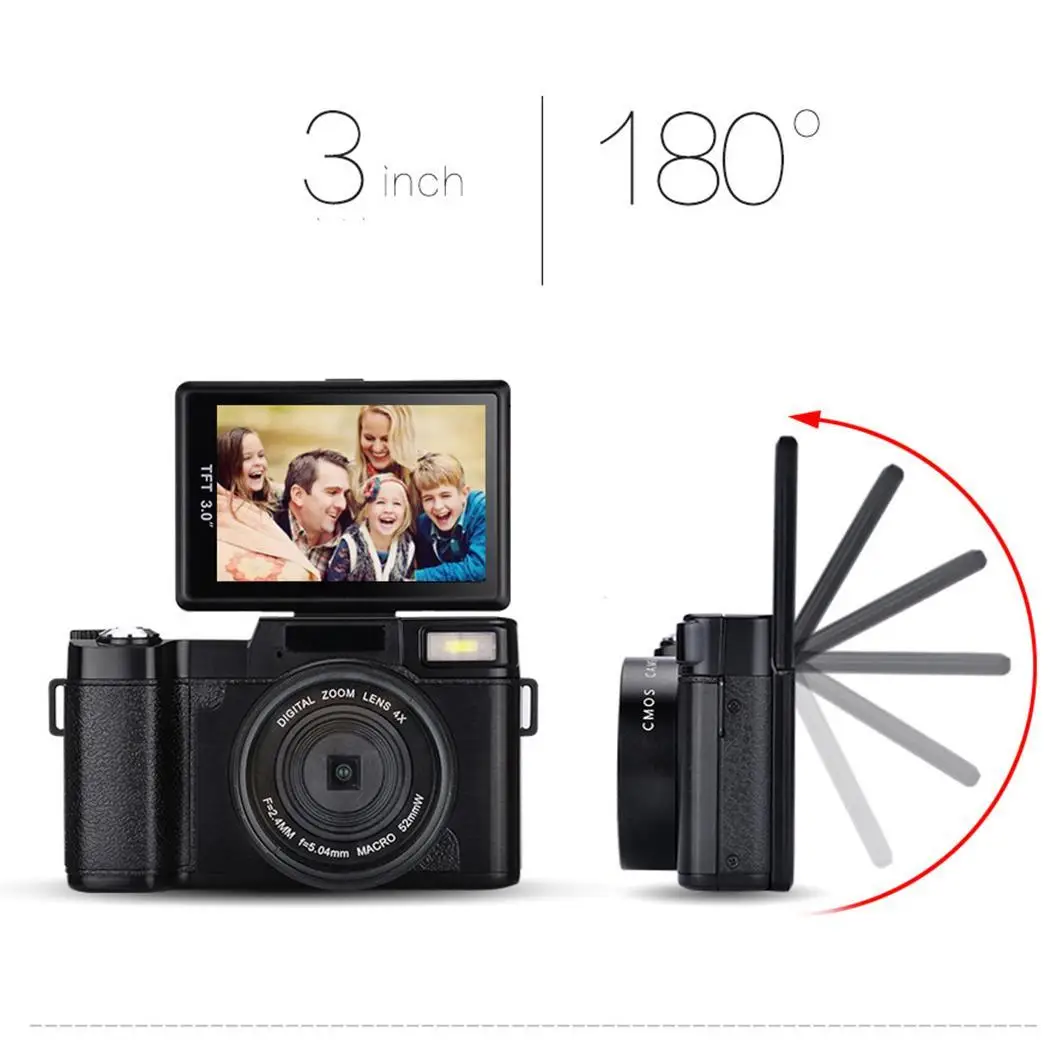 Цифровая многофункциональная камера Flip screen Self timer SLR Auto 100 200 400 набор с объективом