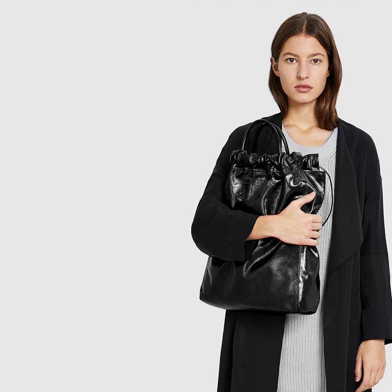 [BXX] Новинка, женская модная эластичная Большая вместительная сумка-мешок из искусственной кожи, женские сумки на одно плечо, женские сумки OE544