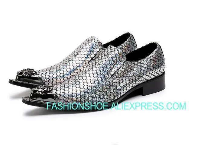 

Formal Suit Dress Shoes Genuine leather Metal pointed toe Male Oxfords Big size 46