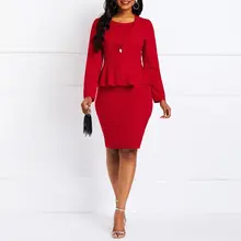 Spring 2019 Women Suits Office Wear Blazer Coat Ruffles Sexy Bodycon Dresses Solid Red 2 Piece Dress Suit Elegant Business Sets Spring 2019 Women Suits Office Wear Blazer Coat Ruffles Sexy Bodycon Dresses Solid Red 2 Piece Dress Suit Elegant Business Sets