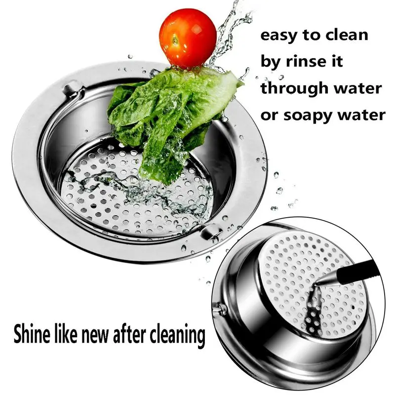 4pcs Stainless Steel Kitchen Sink Strainer with Protection of Small Trash Drain Strainer Basket Filter Screen