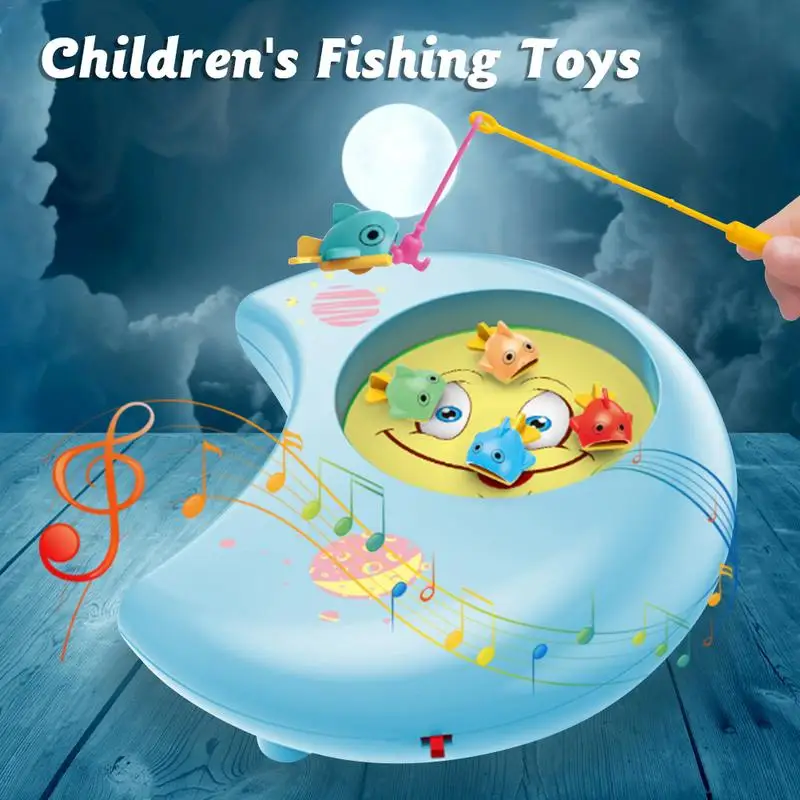 Children's Fishing Toy 7Pcs Rod Electric Moon Music Light Puzzle Early Education Toys For Baby Gifts | Игрушки и хобби