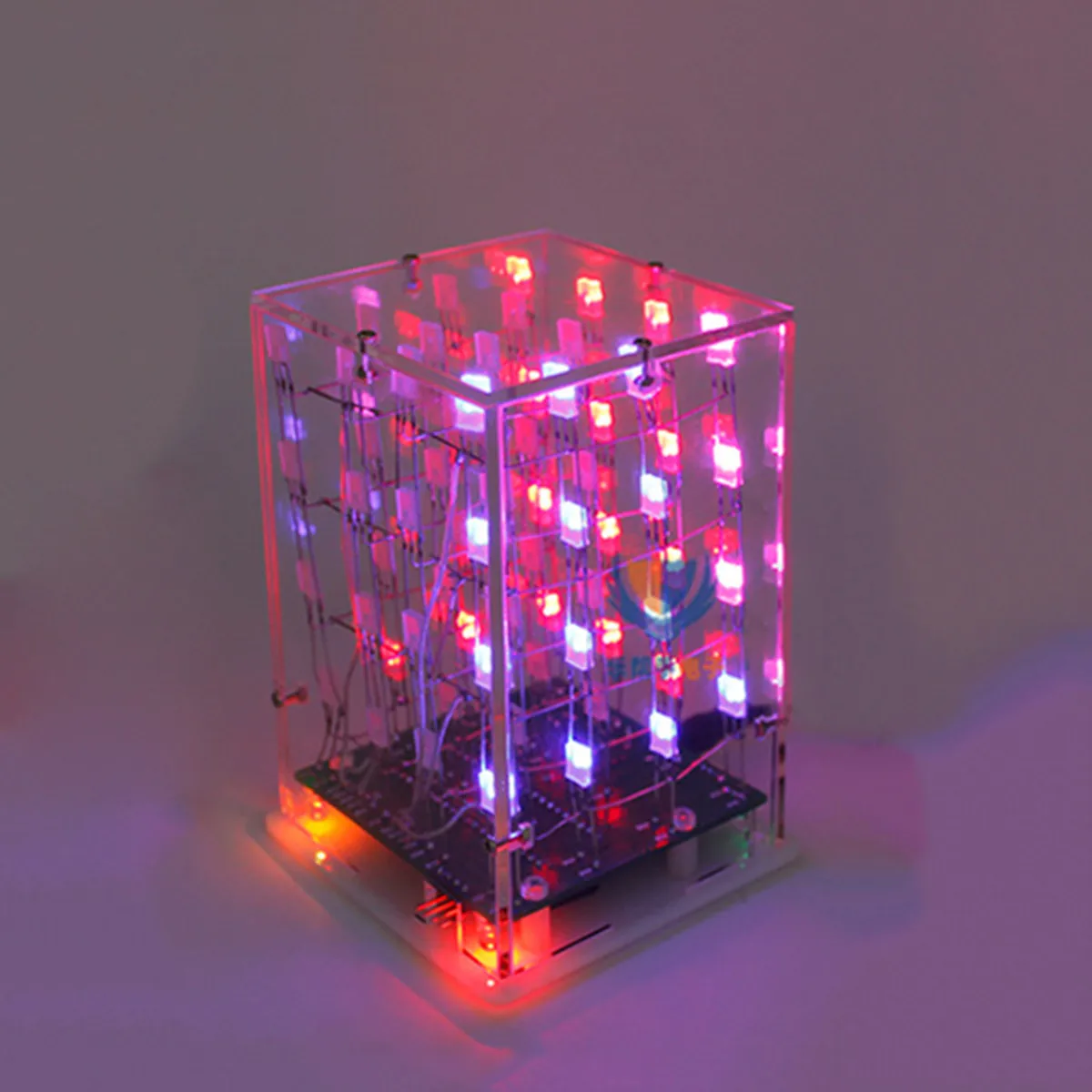 

LEORY DIY 4x4x4 Dual Color 3D LED Music Cube Light Square Electronic 5V Kit With remote control