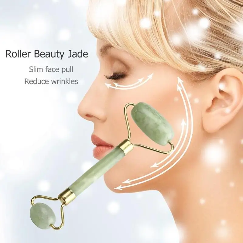 

1PC Double-head Natural Facial Beauty Massage Tool Jade Roller Face Lifting Anti-wrinkles Face Thin Relax Massager Tool Dropship
