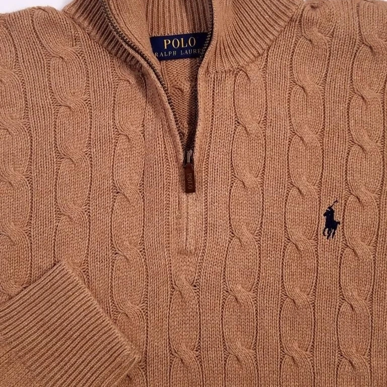 Polo Ralph Lauren Men's Cable Knit Sweater Dark Beige Sz M Nwt $145 - Other  Sweaters - AliExpress