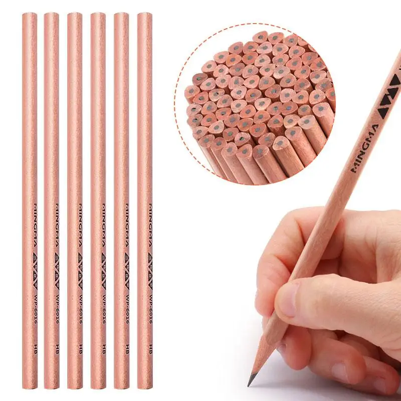 New Arrival Sketch Pencil Set HB Triangle Wooden Graphite Sketching Pen Stationery 50Pcs Writing Exam Drawing | Канцтовары для