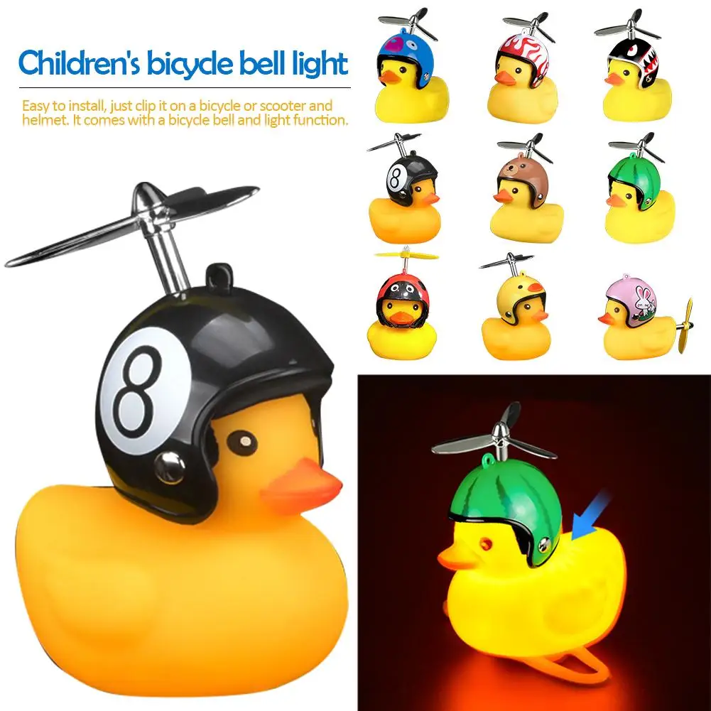 

Cute Duck Bicycle Lights Bell Lovely Handlebar Bell Bling Light Horn Lamp Bicycle Accessories Portable for Children Adults #22