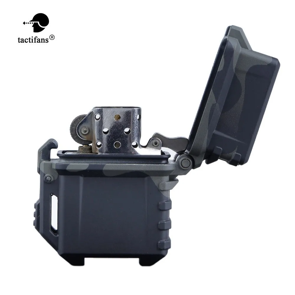 Hunting Military Zippo-style Lighter Insert Case One-hand Operated Fiber Nylon MCBK EDC MOLLE  Tactical Paintball Accessories