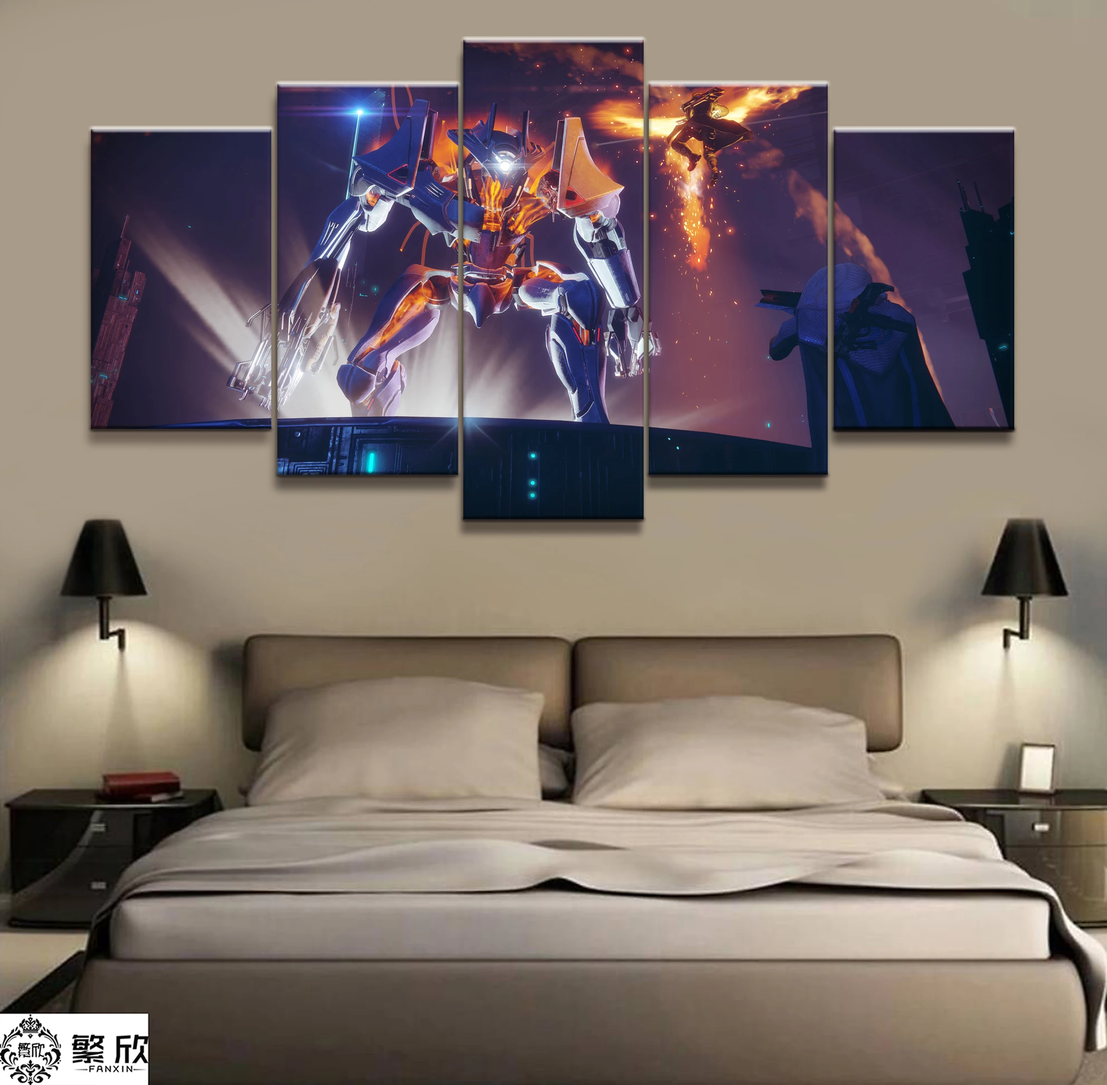 

5 Panel Destiny 2 Warfare Robot Game Canvas Printed Painting Living Room Wall Art Decor Picture Artworks Poster Canvas Wholesale