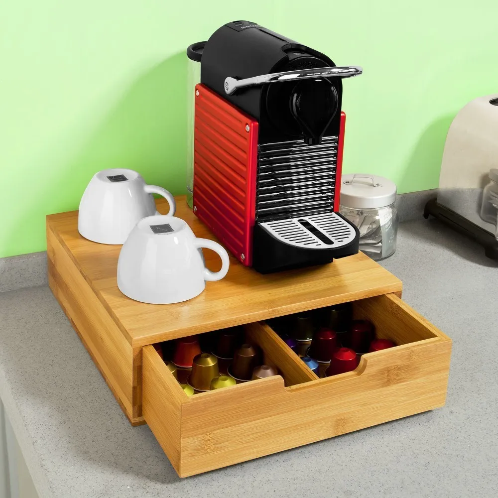 

Coffee Capsule Holder Teabags Case Storage Drawer Coffee Machine Stand Box, SoBuy FRG70-N