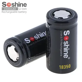

Soshine 4 pieces18350 battery 1000mAh 3.7V Li-ion Rechargeable protected Battery for LED Flashlights Headlamps