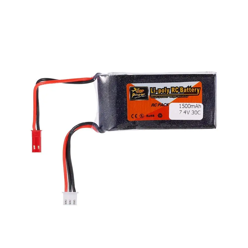 ZOP POWER Lipo батарея для 2 S 7,4 V 1500 mah 30C JST для QAV250 H210 LS180 FPV гоночный RC Квадрокоптер Автомобильная лодка