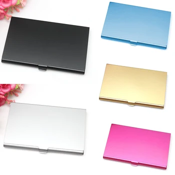 

Sdkmah9 Fashion Business Card Case, Stainless Steel Aluminum Holder Metal Box Cover(black)(silver)(blue)(rose gold)