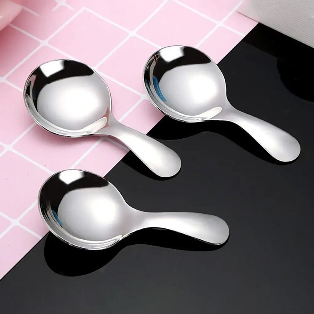 

Stainless Steel Children Teaspoon Soup Rice Ice Cream Dessert For Kids Soup Rice Spoon Kitchen Cooking Utensil Tableware Tool