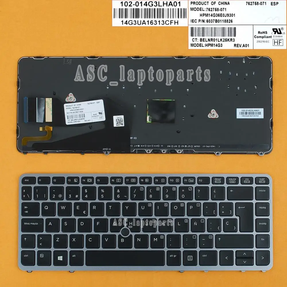 New SP Spanish Teclado Keyboard For HP Elitebook 745 G2 750 G1 750 G2