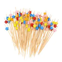 Party-Supplies Appetizer-Picks Mixed Pentagram-Shape Handmade 12cm Creative 100pcs