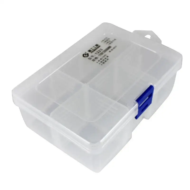 Caja de almacenamiento de plástico transparente de múltiples rejillas para caja de herramientas de joyería de componentes pequeños organizador de pastillas de cuentas para uñas Caja de almacenamiento de plástico transparente de múltiples rejillas para caja de herramientas de joyería de componentes pequeños organizador de pastillas de cuentas para uñas