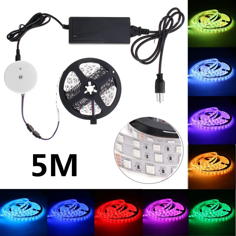 

Waterproof 5M 60W 5050 bluetooth Controller RGB LED Strip Light RGB LED Strip Lighting + AC Power Adapter DC24V LED Strip Set