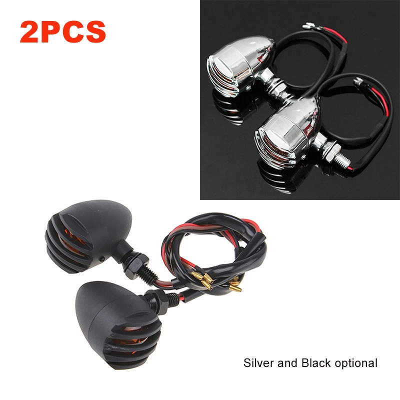 

2PCS Universal Motorcycle Turn Signals LED Blinker Motorbike Amber Flashing Lights Tail Stop Indicators For Honda