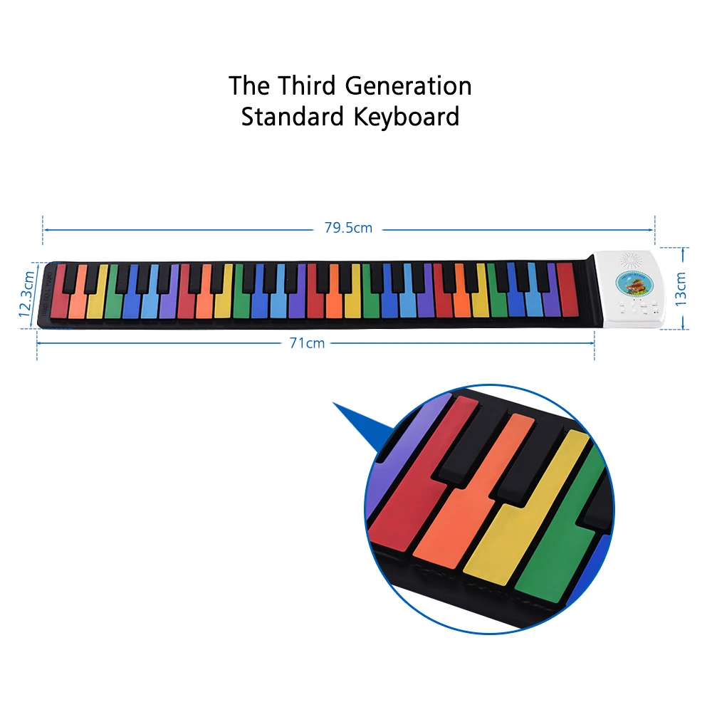 Многофункциональное 49 клавиш цифровое пианино рулонное пианино клавиатура Встроенная батарея клавиатура для электропианино для детей красочная клавиатура