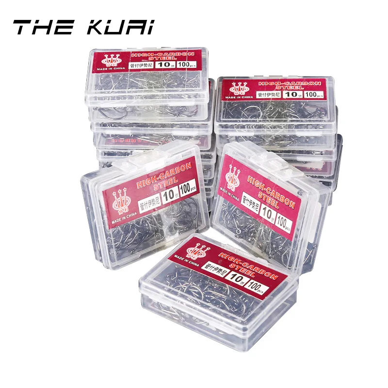 

THEKUAI 100 Pcs/Box Lake River Ocean Fishing Fishhooks Efficiency High Carbon Steel Fishhooks Barbed Hook Barbed Fishing Hooks