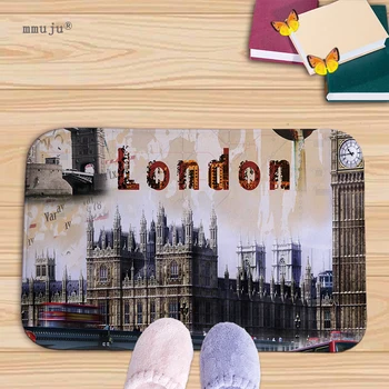 

Lower price, New home decor bath door mats kitchen floor bathroom carpets living room bay window rugs 40x60cm London buildings