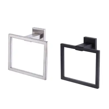 

Safe And Harmless Square Sundries Hanger 304 Stainless Steel Towel Ring Bathroom Durable Bathroom Shelving Tools
