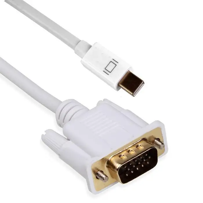 Новый портативный мини DP к VGA 162 MHz адаптер 1 8 m HD Адаптерный кабель Белый DisplayPort 20 pin