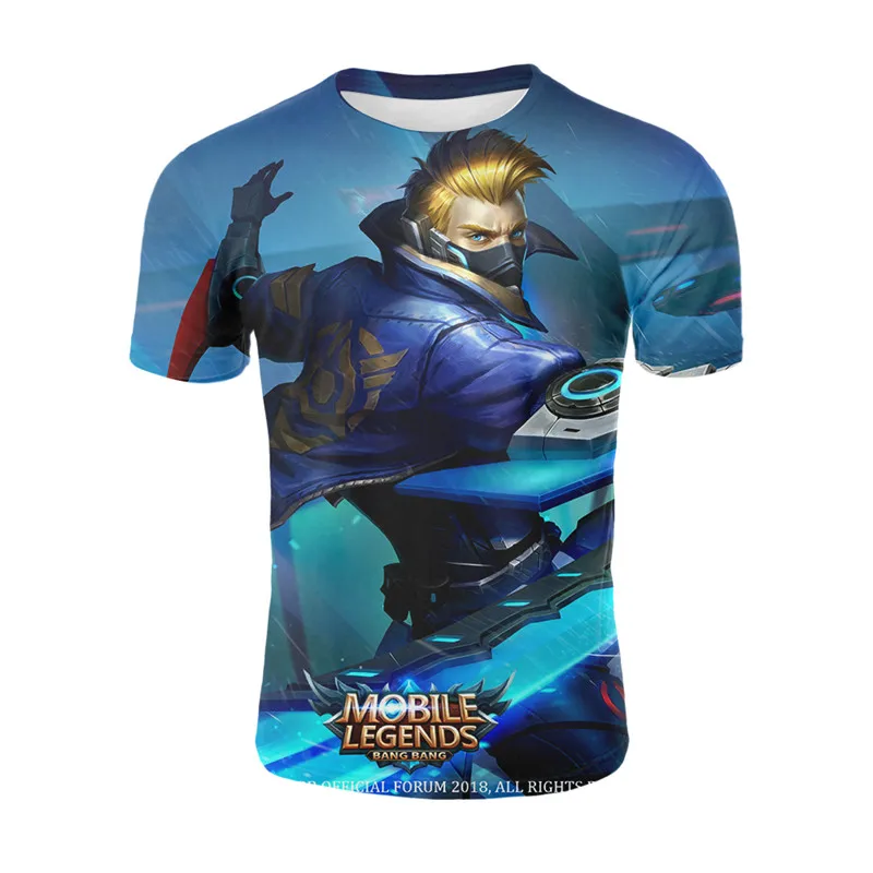 

YELITE 2019 tshirt Newest Streetwear Male Funny Tops Cool game 3D T-Shirt Printed Short sleeved Tees Men's Mobile legend T Shirt