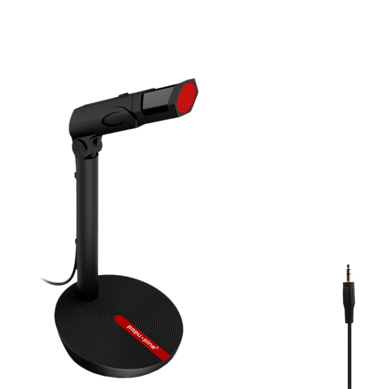 

Popu·Pine Microphone Vocal Record Singing Studio Pc For Computer Vol Adjust Switch Rotatable Flexible Professional Mic