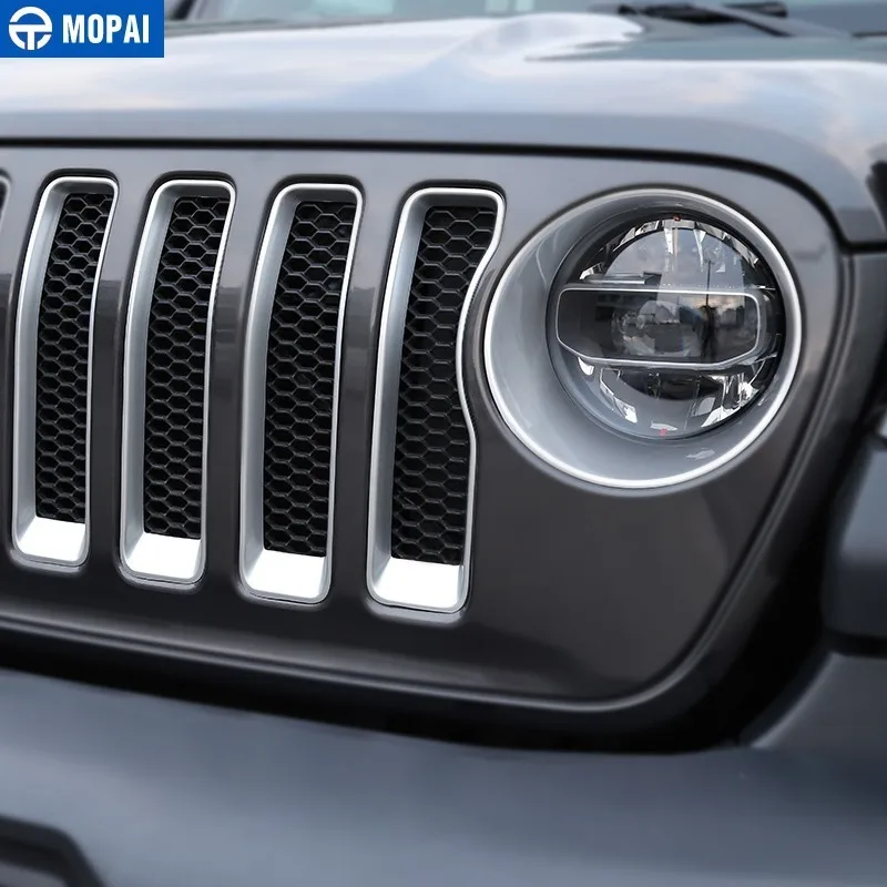 MOPAI автомобильные наклейки для Jeep Wrangler JL ABS автомобильные передние декоративные решетки Накладка для Jeep Wrangler+ автомобильные аксессуары