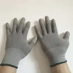 Рабочие перчатки антистатические ESD электронные полиуретановые покрытые пальмовым Покрытием Пальцы ПК анти-скольжение для защиты пальцев