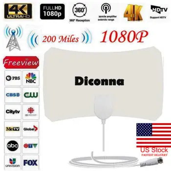 

200 Mile Range Antenna TV Digital HD Skylink 4K Antenna Digital Indoor HDTV 1080p Hot Television Antenna 4M Length