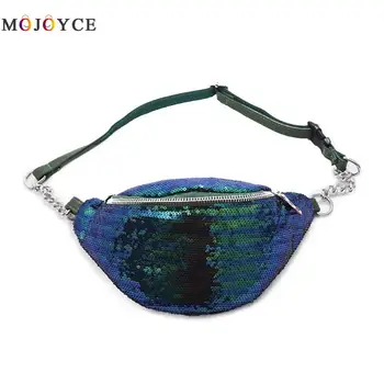 

Sequins Women Waist Packs Shiny Chain Fanny Packs Crossbody Women Glitter Small Belt Bags