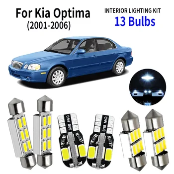 

13pcs Car Accessories White Interior LED Light Bulbs Package Kit For 2001-2006 Kia Optima T10 31MM 39MM Map Dome Trunk Lamp