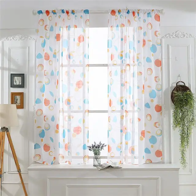 Curtain Valance Tulle Home Living Transpa Circle Geometric Curtain Valance Tulle Home Living Transpa Circle Geometric Pattern Print Decor