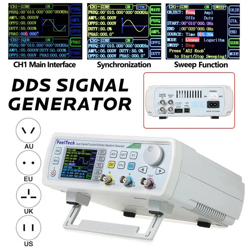 

FY6600-60M FY6600 Series 60 Mhz Dual Channel Digital Control Frequency Meter Signal Generator Arbitrary DDS Function