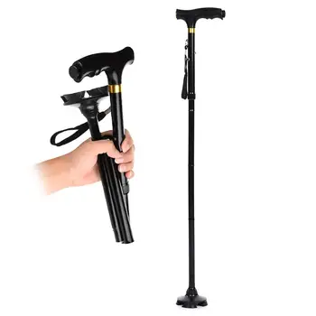 

Folding Walking Sticks Aluminum Alloy Walking Climbing Stick Higher Stability Folding Stick with LED with Led Light Toiletry Kit