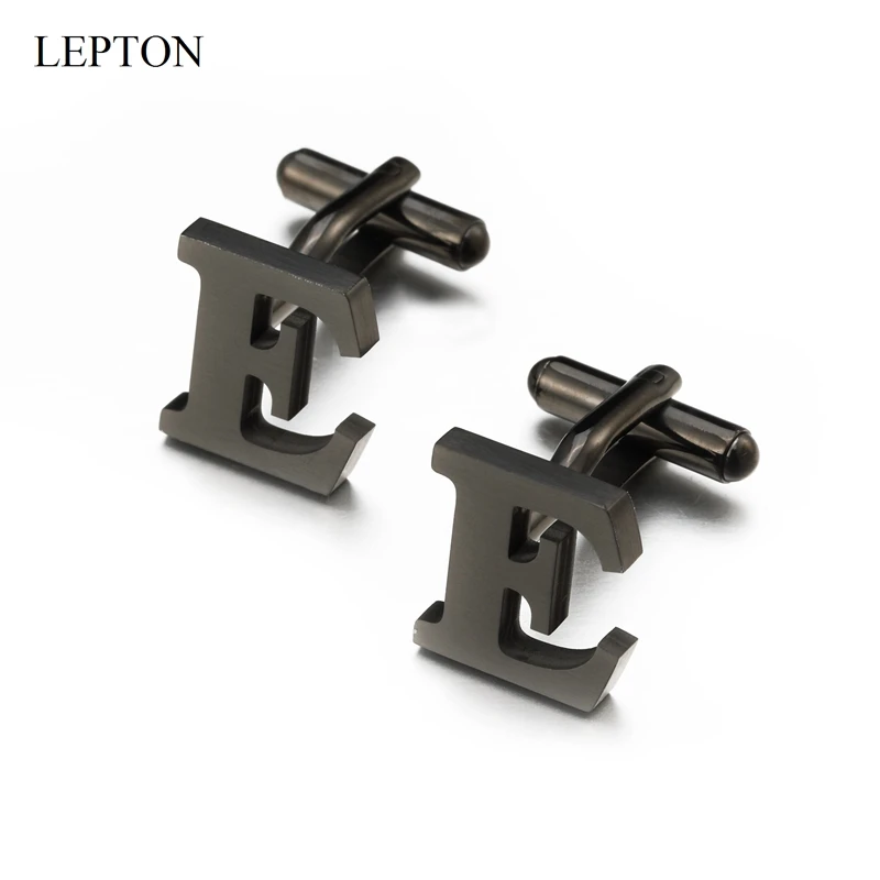 

Lepton Stainless steel Letters D Cufflinks for Mens Black & Silver Color Letters E of alphabet Cuff links Men Shirt Cuffs Button