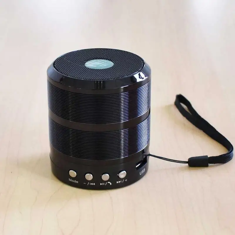 

Alloy Mini Bluetooth Speaker With Stereo Color LED Light Music Box TF AXU USB FM Radio With Microphone Handsfree Speaker