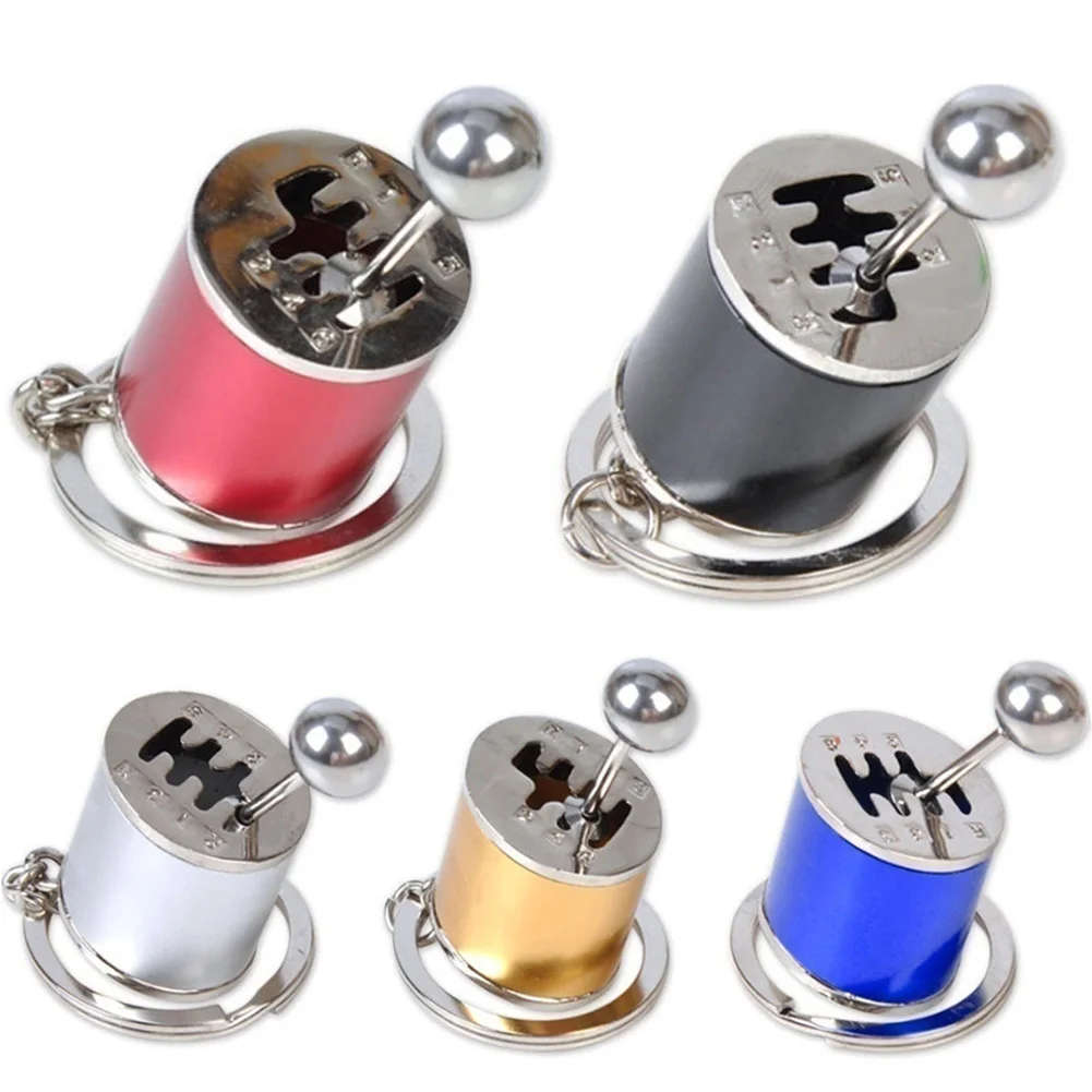 

Creative Keychains Six-Speed Manual Shift Gear Keychain Auto Car's Parts Toy Short Shifter Knob Metal Gift Race Car Stalls Head