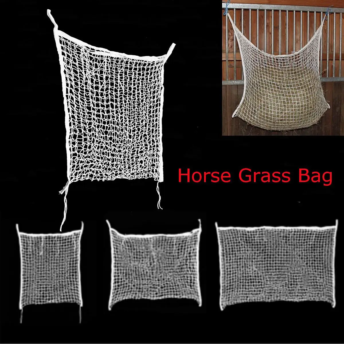 3 sizes Horse Donkey Hay bag Forage Bag Feeding Net bag High Quality
