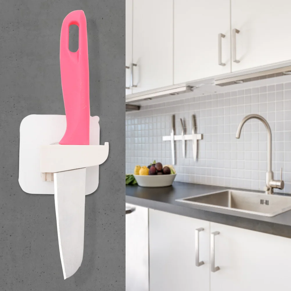 

Wall Hanging Knife Holder Adhesive Hooks Storage Rack for Kitchen Supplies Kitchen Knife Holder Accessories