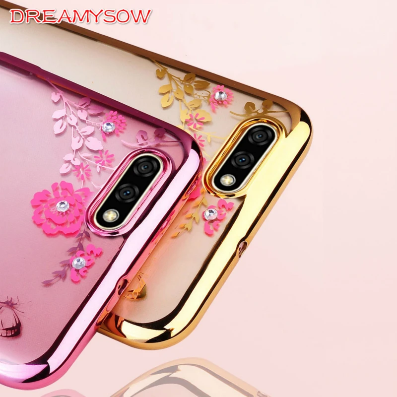 

Bling Diamond Flower Soft TPU Case For Honor 8X Max 10lite 9i V10 7A 7C Gel case for Huawei Nova3i Mate20 P20 Lite/Pro Y5 2018