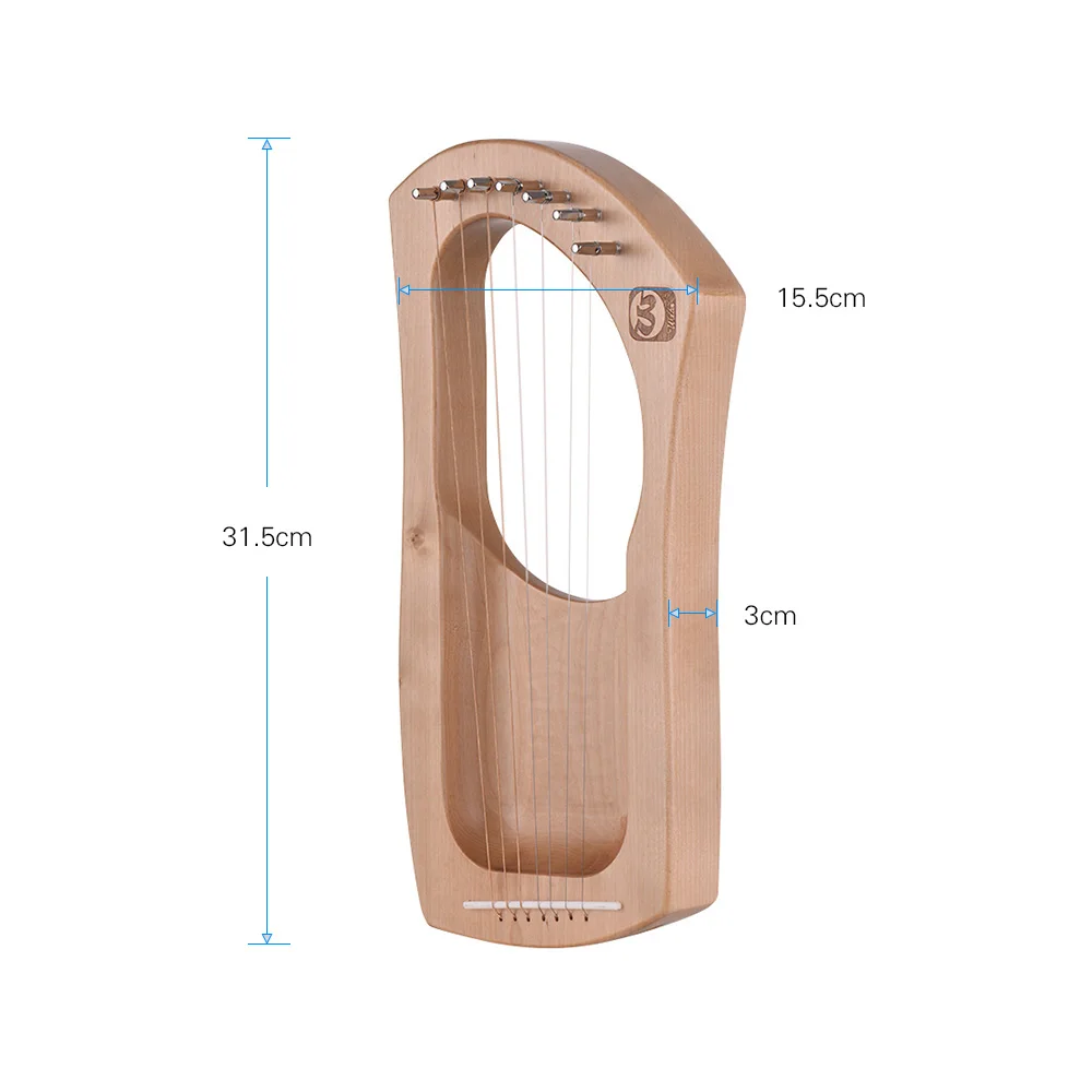 Деревянные металлические шнуры Уолтер. t 7 String Lyre березовый твердый