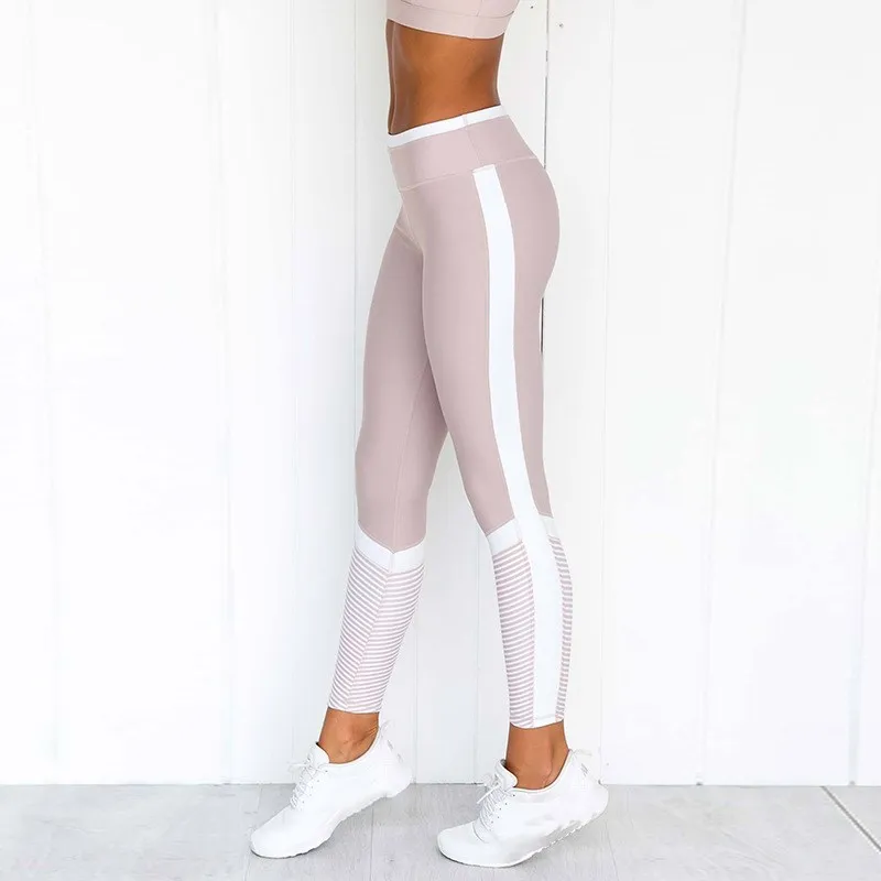 2019 Для женщин Push Up для Фитнес обтягивающие спортивные леггинсы модные розовые с плетением в обтяжку брюки весна клешеные штаны с высокой