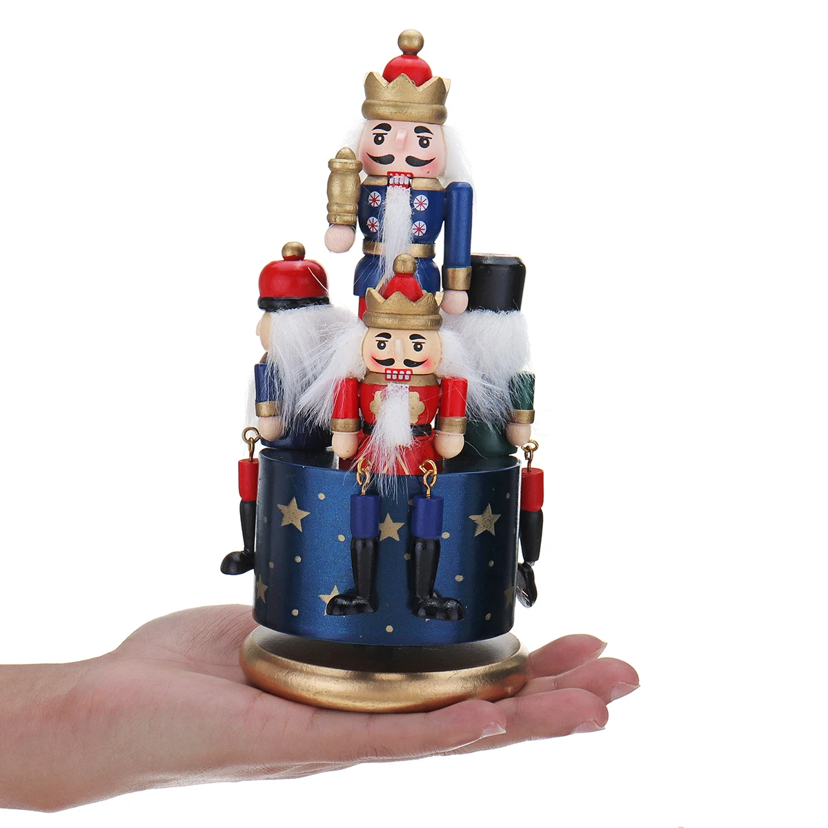 

Wooden Guard Nutcracker 4 Soldier Toy Music Box Christmas Decor Christmas Gift 21cm Wooden Nutcracker Doll Puppet Music Boxes