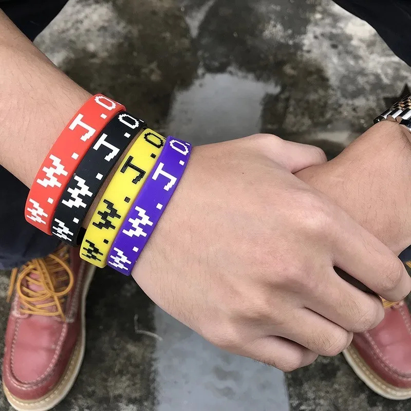 

Rubber Silicone Bracelet For Men 4pcs In 1 Set WWJD Religious Christian Wrist Bands Church Event Fundraisers Male Jewelry