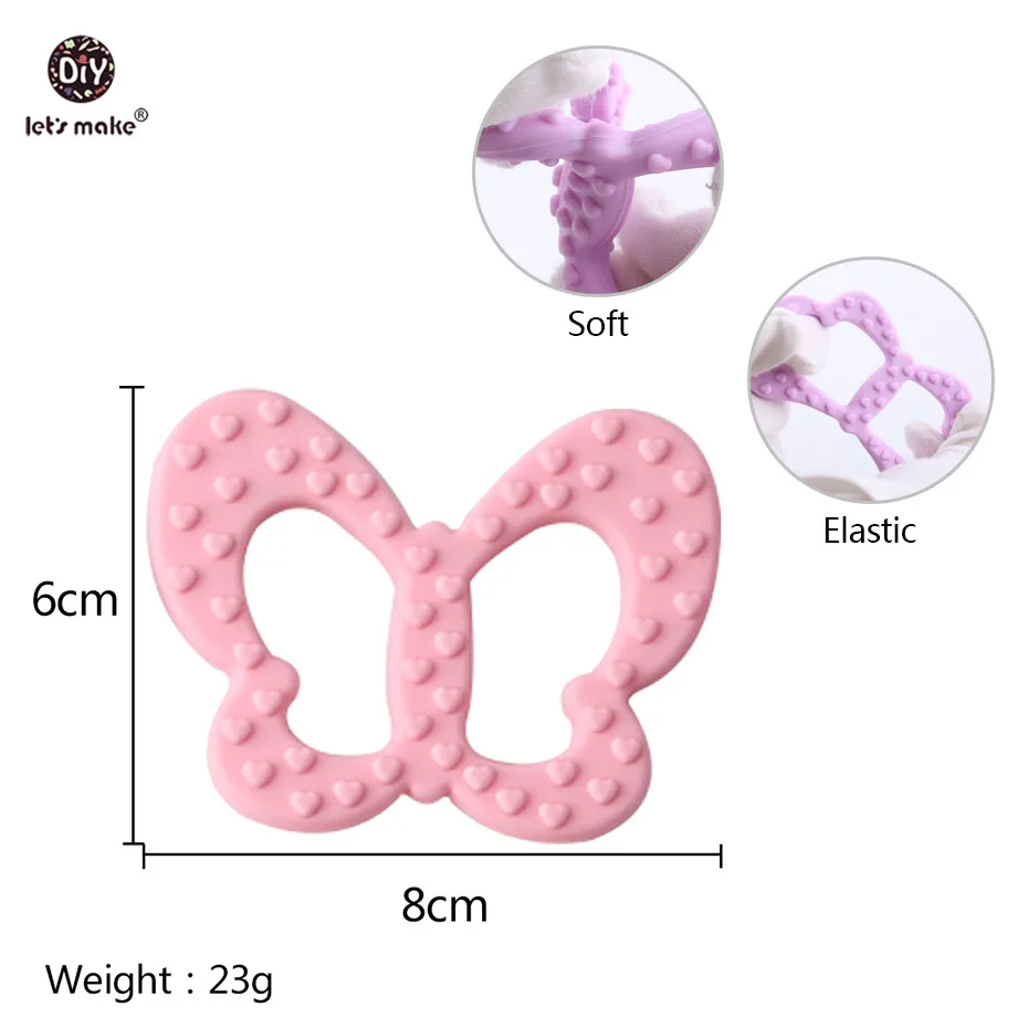 spesifikasi Mari Kita Membuat Baby Teether 1 PC Hewan Pengerat Hewan Liontin Food Grade Silicone Teether Tanpa Bpa Gratis Diy Produk Bayi tumbuh Gigi Mainan